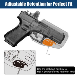OWB Holster for Glock 17/19/ 19X/ 22/23/ 31/32 (Gen 1 2 3 4 5 6), Ruger RXM, PSA Dagger Compact, Glock 44/45 - Fits MOS/Red Dot, Level II Index Finger Release, Adj. Retention
