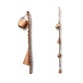 Metal Cow Gold Bells Decorative Brass Iron Vintage Hanging Decorations Bell for Christmas Garland Decoration Decor Tree Rustic Antique Door Gift