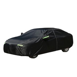 Jzahyuk Waterproof Car Cover All-Weather Snow, Uv and Wind Outdoor Full Car Cover Can Reach 4000pa Waterproof Car Cover is Suitable for 180-185 Inch All-Weather Car Cover (Black)