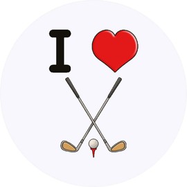 24 x 40mm Round 'I Love Golf' Stickers (SK00046914)