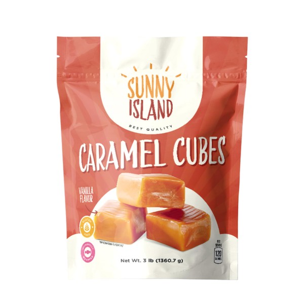 Vanilla Caramel Cubes Candy, Individually Wrapped Soft Delights, 3-Pound Pack