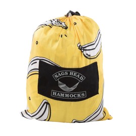 Nags Head Hammocks Double Banana Camping Hammock with 2 Tree Straps, Triple Stitched Durable Nylon Material, Compact Design for Backpacking, Travel, Beach, Backyard, Patio, Hiking