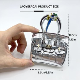 LAOYEFACAI Mini Bag Charm Cute Leather Keyring Handbag Charm Perfect for Women Cute Headphone Bag for Money Gifts for Women, YS, Unit size