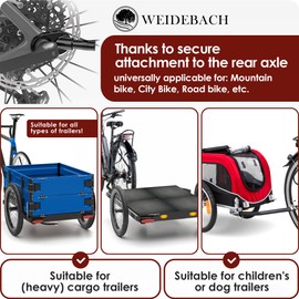 WEIDEBACH® 2x Stable bike trailer hitch with black safety pin, high driving stability, bike trailer hitch for any standard stroller, prevents excessive rocking