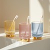 FullMeet Makeup Brush holder Organizer, Crystal Glass Toothbrush Holders, Striped