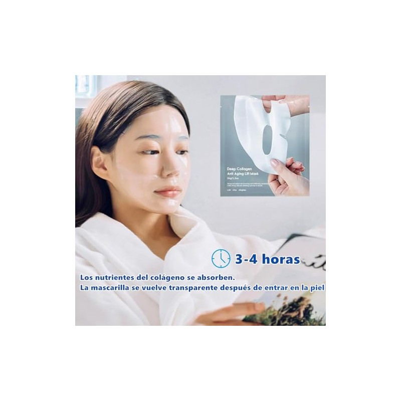 SINYI 4PCS Collagen Mask, Mascarilla Nocturna de Colágeno,Pore Minimizing Elasticity