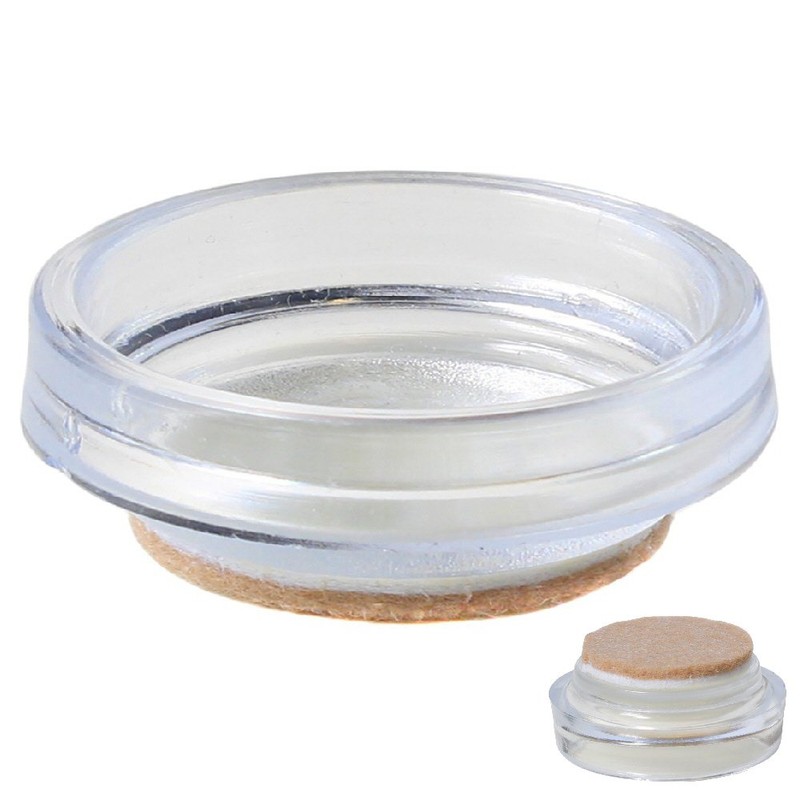 Pack Of 8 Castor Cups Furniture Floor Protector Glides Clear