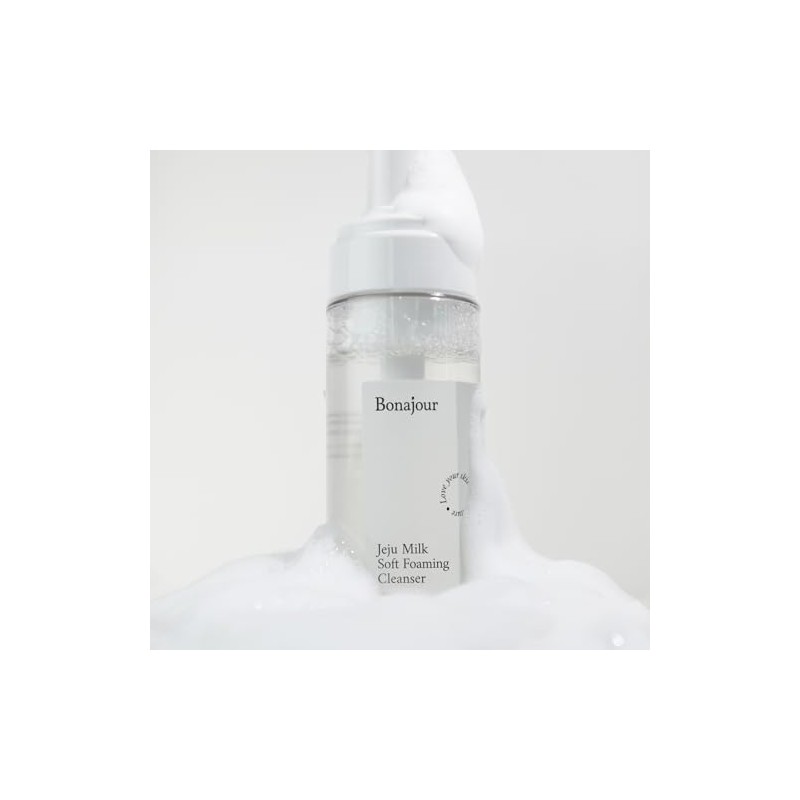 [BONAJOUR] Jeju Milk Soft Foaming Low pH Cleanser, Natural Face