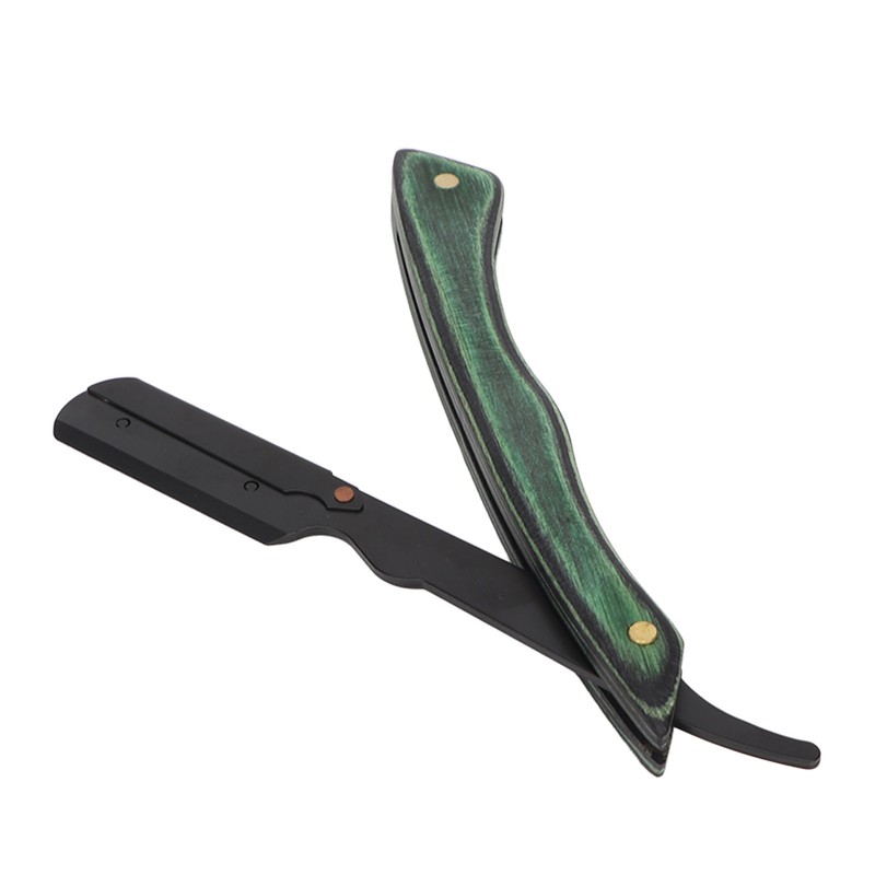 Foldable Beard Blade Holder Stainless Steel Composite Wood Beard Knife