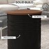 HOMCOM Nesting End Table Set of 2, Round Storage Ottoman