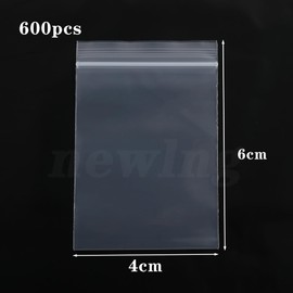 newlng 600piece Small Plastic Sealable Small Ziplock Grip Seal Bags Single size 4cmX6cm Resealable Clear Plastic Small Bags Plastic Storage Jewellery Samples Seeds Coins small plastic bags