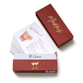 Mockymix Mocktail Cards-35 Unique Alcohol-Free Drink Recipes - Aesthetic Cocktail Cards for Home Bars, Parties & Gifts - Dry Bar Essentials Durable - Step-by-Step Mixing Instructions