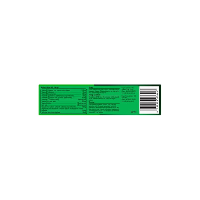 Berocca Energy Mango & Orange Effervescent Tablets 30 Pack