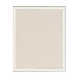 DesignOvation Macon Decorative Wall Mounted Framed PInboard with Soft White Linen Padded Fabric, 23x29