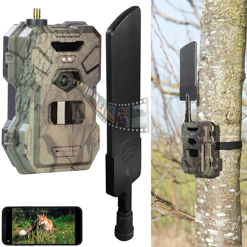 VisorTech Wildlife Camera with SIM: 4G/LTE Wildlife Camera with 2K