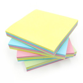 Evergreen Goods 4 Pads Multi Pastel Coloured Sticky Notes | 4 Colours per Pad, 100 Sheets per Pad, 76x76mm (3" x 3"), Removable
