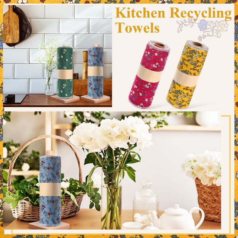 Redbaker 50 Pcs Reusable Paper Towels Paperless Reusable Cotton Cloths