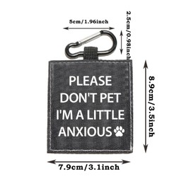 Funny Dog Leash Sleeve Please Don't Pet I'm a Little Anxious Pet Leash Wrap Wrap Alert Hanging ID Patch Tag (Little Anxious-Tag)