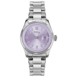 Breil Classic ELEGEANCE Damen Armbanduhr mit Armband aus Stahl, in der Farbe: Silber/Lila, Gehäusedurchmesser: 30 mm, EW0626
