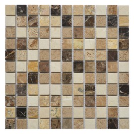 Simple Tile - 5 Sheets Marble Mosaic Tile for Kitchen Backsplash, Bathroom Shower Floor Etc, Soul Collection, 1"X1" Squares, 12"X12"X3/8", Polished (Set of 5 Sheets, MM 1203 - Breeze)