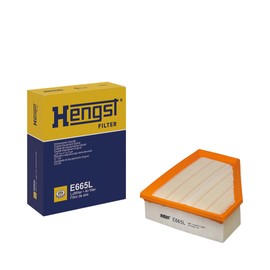HENGST Air Filter Type E665L - Air Filter Insert for Cars - Air Filter Car, Car Spare Parts, Car Air Filter, Air Filtration Automotive, Diesel Engine, Petrol Engine