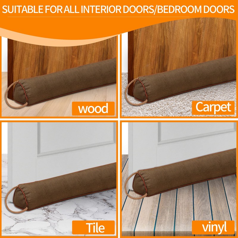 TORRAMI 38" Door Draft Stopper Under Bottom Insulation Noise Air