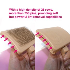 Claw Claws Self-Cleaning Pet Slicker Brush for Large Dogs, 8" Non-Slip Handle, Tough Pins, Dematting and Deshedding Tool, Big Dog & Cat Skin Healthy Grooming Combs for Shedding - Kilim Beige