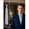 Mantieqingway Pre Tied Ties for Men Silver Clip On Tie