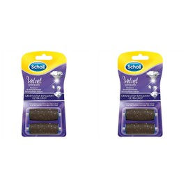 SCHOLL 2 x 2 rolls of replacement rollers with grit ultra exfoliating velvet smooth