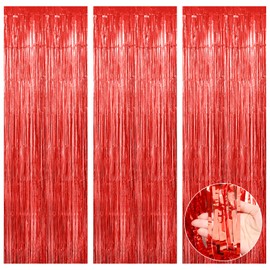 Valentines Decorations,Red Tinsel Curtains,Birthday Decorations,Graduation Party Decorations,Foil Curtain Background,Wedding Christmas Decorations Leaving Princess Balloons Classroom Kids Streamers