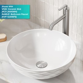KRAUS Bathroom Sink Pop-Up Drain Assembly in Satin Nickel for Vessel Sinks and Sinks Without Overflow, with Extended Thread for Thicker Countertops, PU-L10SN