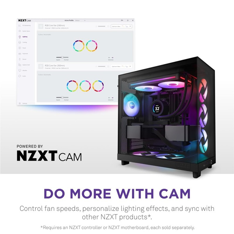 NZXT F280 RGB Core - 280mm Single-Frame Fan Unit with