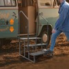 RV Stairs 2/3 Step Metal Black RV Steps with Dual