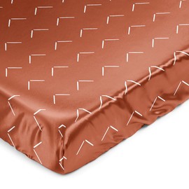 Sweet Jojo Designs Orange Rust Boho Arrow Boy Girl Gender Neutral Baby Satin Fitted Crib Sheet Infant Newborn Nursery Toddler Bed Room Standard Ivory Modern Bohemian Farmhouse Southwest Shabby Chic