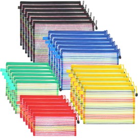 HESTYA 30 Pcs Mesh Bags with Zipper Cosmetics Mesh Toiletry Bags Travel Small Zipper Pouch Multipurpose Travel Organizer for Offices Supplies Accessories