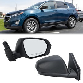 MOFOAP Right Passenger Side Mirror Compatible With 2018 2019 2020 2021 2022 2023 2024 Chevy Equinox Mirros with Heated Power Glass Manual Folding Matte Black Replace#84225383(5Pins)