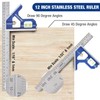 WORKPRO Aluminum Alloy Carpenter Square and Zinc-Alloy Square Ruler Set