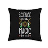 Science Teacher Atom Molecules Magic School Educator Throw Pillow