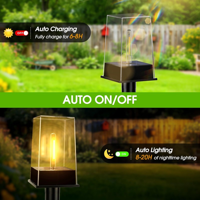 NACINIC Solar Pathway Lights Outdoor 8 Pack, Solar Garden Lights