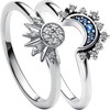Pair of Celestial Sun and Moon Ring Set, Friendship Promise