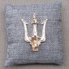 Gold Plated Steel Trident Style Poseidon Brooch Pin 5cm x