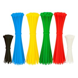 Surtek 114251 Cinchos de plásticos combinados en bolsa, tensión 8 kg y 18 kg de 200 piezas, colores surtidos