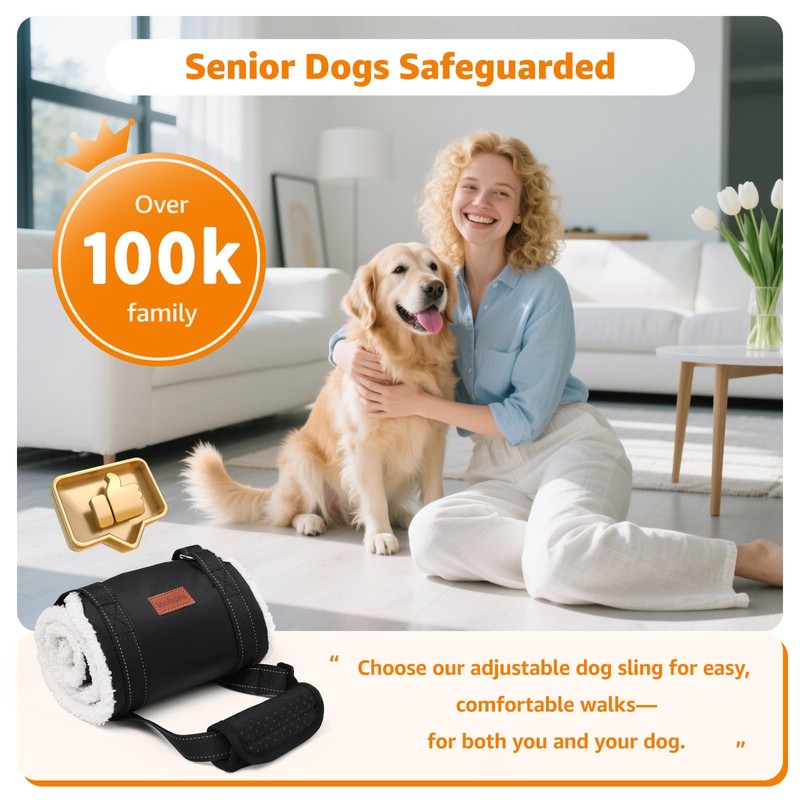 LOOBANI Portable Dog Sling for Back Legs, Hip Support Harness