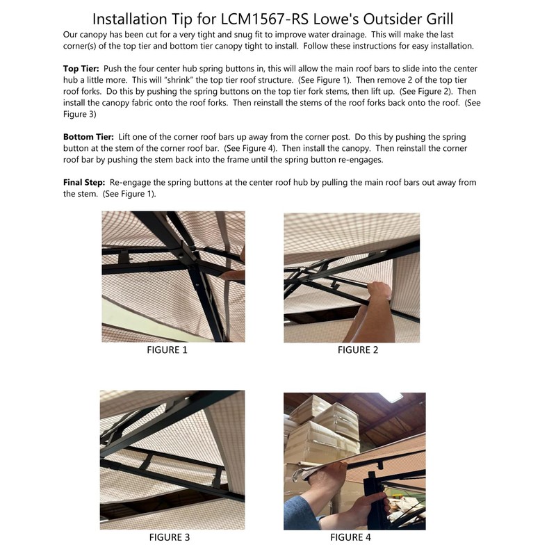 Garden Winds Replacement Canopy GFS20317F Outsider Grill Gazebo