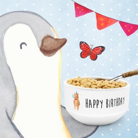 Mr. & Mrs. Panda Müslischale Bär Geburtstag - Geschenk, Müsli schale, Alles Gute, Weiße Müslischalen, Teddybär, Müslischale Keramik,