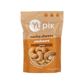 Yupik Nacho Cashews, 7 Oz, Kosher, Roasted Cashews with Vegan Cheese, Seasoned Nuts, Crunchy Savory Snack, Nacho Cheese Flavor, Perfect for Parties & Game Night