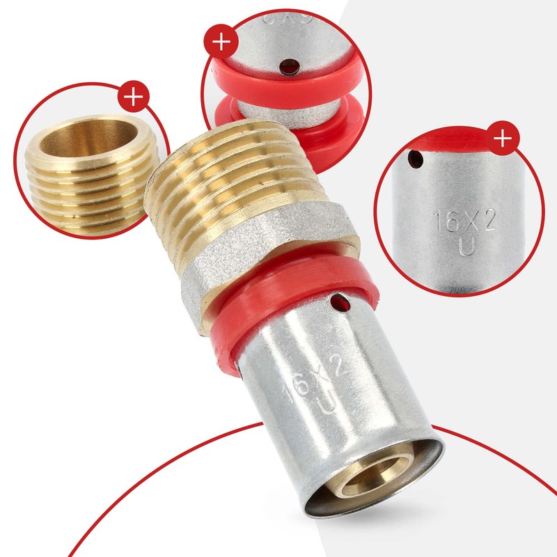 Clutch Connector PEX Press Fittings 20 x 25 Heating Installation