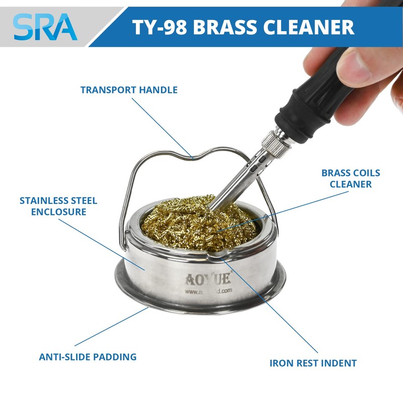 Aoyue Soldering Iron Tip Cleaner with Brass wire sponge, no