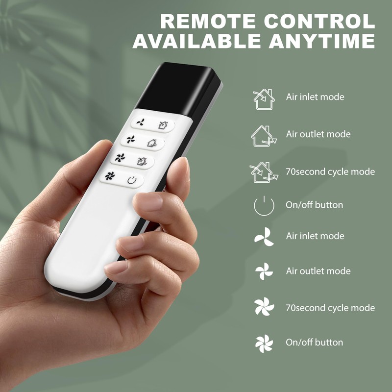 Exhaust Fan Wall Mounted Bathroom 4 Inch with Remote Control