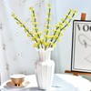 Yellow Acrylic Bead Flower Stems – 42 cm Handmade Faux Flower